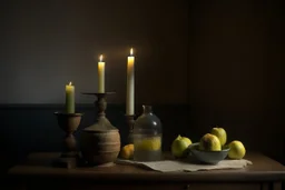 Still life on a table in the style of Vilhelm hammerschoi