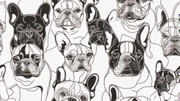 French bulldog face neon