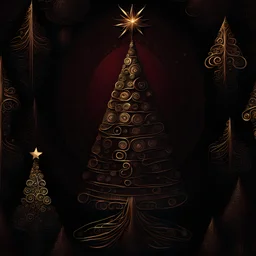 beautiful luxury ornamental Christmas tree background, deep dark rich colors, reminiscent of abstract luxury, minimalist abstract pattern with dots and lines, clean with some abstract elements, with dark colors , trending on artstation, sharp focus, studio photo, intricate details, highly detailed, by Gustav Klimt, Antonio Gaudi, greg rutkowski,