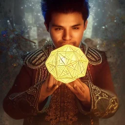 Insanely detailed photograph of an “male mariachi holding glowing D20” with intricate detailed Sombrero, intricate charo, hyperdetailed painting by Ismail Inceoglu Huang Guangjian and Dan Witz CGSociety ZBrush Central fantasy art album cover art,8K, hdr, mysterious, flickeringlights ,Stoic