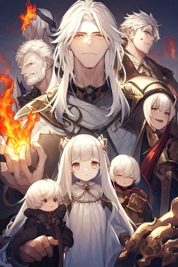 A 16-year old boy, white hair, pretty, with the wild fire in his eyes, dark rings under his eyes