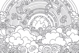 A rainbow coloring page