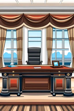 solo u.s. president's desk in vector style illustration