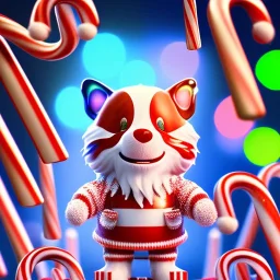 Kodak portra 4 0 0, candy cane,bokeh, utra realistic, ultra detailed 3d renderer, masterpiece, sharp focus,volumetric lighting, Vibrant, ultra photoreal,hypermaximalist, unreal engine, HDR, UHD, 64K --v 4