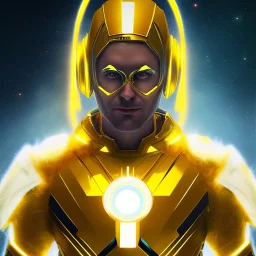 Cosmic super hero, yellow costume,8k HD image,