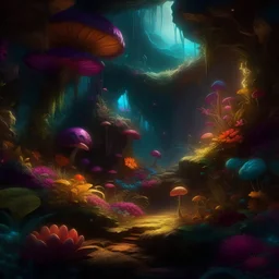 A surrealistic depiction of spring bursting with vibrant colors, fantastical elements, and a touch of magic. The scene is filled with unexpected details, rich textures, and dreamy lo-fi photography capturing every intricate detail in sharp focus. This masterpiece is reminiscent of the dark crystal movie style, blending the boundaries between photo and digital art, resembling an oil painting with visible brush strokes. The wide shot showcases the scene in stunning 4k resolution.