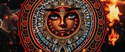 close up portrait of a double mirror soul gate oracle on t-shirt