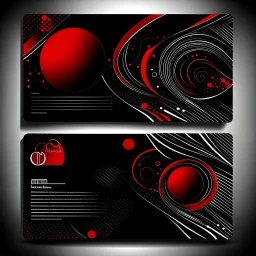 business card vector black red mobile