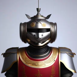 beautiful smooth realistic Japanese samurai robot cat body, run on dark cosmos background, dog еye, extremely sharp detail, finely tuned detail, ultra high definition, 8 k, unreal engine 5, ultra sharp focus, accurate sword wings, positive smile