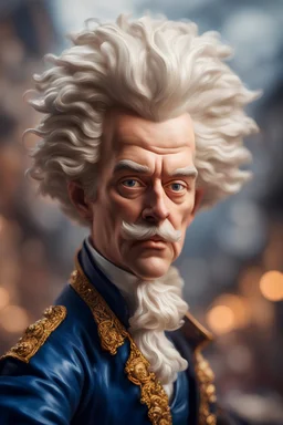 pen outline, mozart bullfigher with big wig and a stormy exceptionalism on the brink of chasm, prize winning oil painting,bokeh like f/0.8, tilt-shift lens 8k, high detail, smooth render, down-light, unreal engine