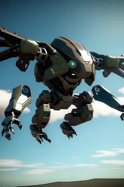 A battle iron suit with the ability to fly