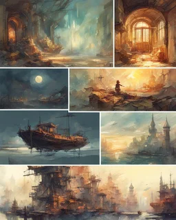 a collection of poems, a window into the world of fairy tales, a set of dreams, a light watercolor sketch, by Leonid Afremov & Benedick Bana & Atelier Olschinsky & Ian McQue