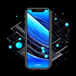 يتكون شعار متجر الهواتف "الجيل الجديد" من صورة لهاتف ذكي باللون الأزرق مع خطوط سوداء تشبه الأقمار الصناعية. يتوسط الصورة اسم المتجر باللون الأبيض. ترمز الصورة للهاتف الذكي إلى المنتجات والخدمات التي يقدمها المتجر، بينما ترمز خطوط الأقمار الصناعية إلى الحداثة والابتكار.