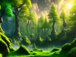 green black crystal cosmic and galactic ambiance hill sky rocks sunny trees pools surreal, full of details, smooth, bright sunshine，soft light atmosphere, light effect，vaporwave colorful, concept art, smooth, extremely sharp detail, finely tuned detail, ultra high definition, 8 k, unreal engine 5, ultra sharp focus