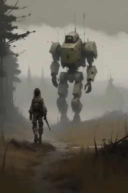 robot Jakub Rozalski style