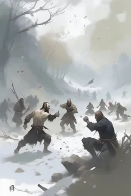 scena di combattimento stile Jakub Rozalski