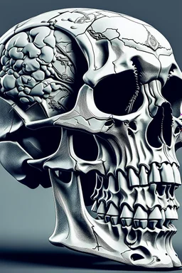 greek sculpturestyled human skull illustration