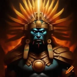 fantasy, realistic, ultra graphics, ue5, portrait, half orc, aztec