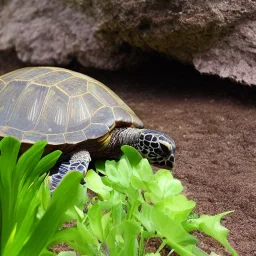 turtle and flowers