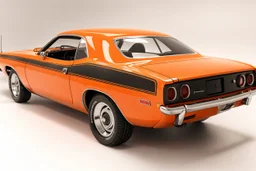 Fotorealistisch 1973 Plymouth Barracuda brandneu orange Heckansicht