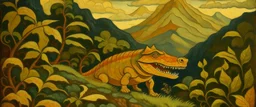 A land shark on a mountain painted by Paul Ranson