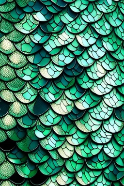 Seamless Green and solver Fishscale Pattern Shimmering Scales in Harmonious Motion