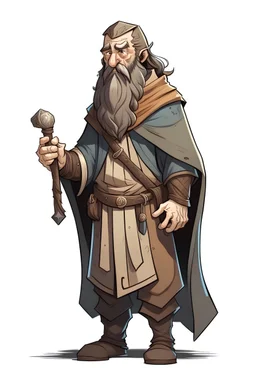 mage of a man with a beard, short in stature and weak build
