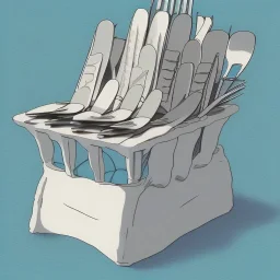 throne made of silverware