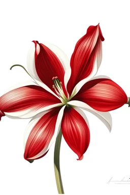 Amaryllis Red painting on white