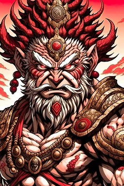 Asura de Asura Wrath com a cabeça do Kratos