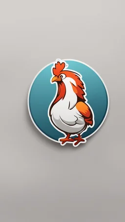 Generate a circular realistic sticker design with the text 'Chicken' in the center. Ensure the background is clean and minimalist, providing a polished and professional appearance. The focus should be on the clarity of the text and the simplicity of the overall design, making it suitable for various applications.