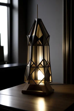 gaming table lamp inspired by dubai tower buliding architecture modern stlye. geometric form