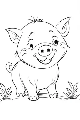 outline art for Piglet (Pig) coloring pages with sitch, white background, Sketch style, full body, only use outline, toddlers style, clean line art, white background, no shadows and clear and well outlined.