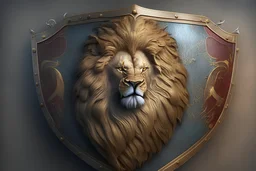 shield of a realistic lion