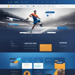 Design a user-friendly and visually appealing landing page for a sport website, prioritizing an intuitive user experience, blue colors