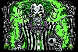 Halloween Beetlejuice Tim Burton style in color