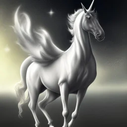 Picture of a white unicorn with black spots on it's body