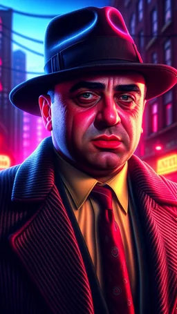 Al Capone cyberpunk, cinematic