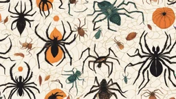 many creepy crawly halloween creatures spiders webs colorful creatures of every kind