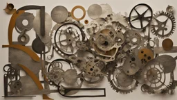 metallic collage, Jean Tinguely style