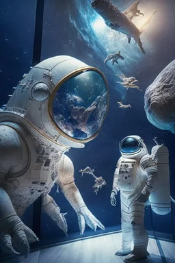 The museum exhibits great space creatures, stars and the world of space