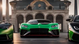 Bentley And Lamborghini merged ,rear view, desktop wallpaper, 4K, Cinematic