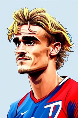 Antoine Griezmann French football player ,cartoon 2d