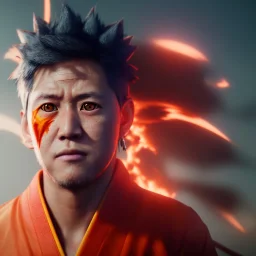 portrait of naruto, fire eyes, ultimate power, beast mode, unreal engine , cyberpunk effect,