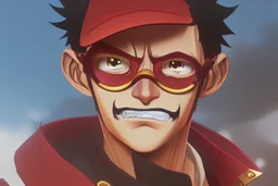 luffy with sunglasses and mustaches