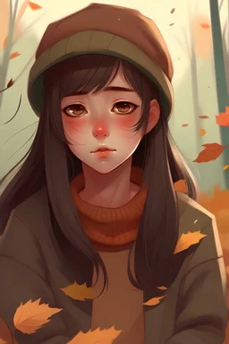 sad girl autumn