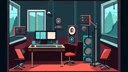 create animated image of recording studio