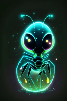 cartoon egg pfp character detailed cute dark neon luminescent mantis insect stars