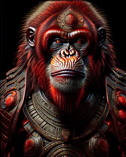 Orangutan Assassin gothic full-plane symmetrical design full frontal view full body hyper-detailed hyper-realistic 8k ink art