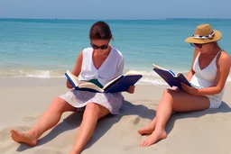 reading on the beach